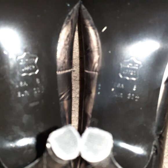 SACHA LONDON-Pewter/Silver Metallic Leather Stilettos-Floral Embossed-Sz 8-NWOB - Picture 9 of 9